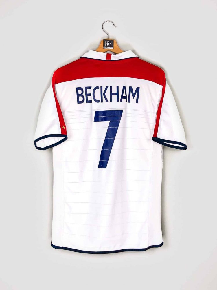 Score Draw Maillot retro Angleterre Beckham 7 domicile Coupe du Monde 1990 (flocage rétro