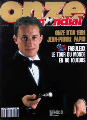 magazine de football vintage onze mondial papin ballon d'or janvier 92
