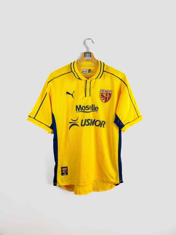 Maillot extérieur jaune FC Metz 1999-2000 signé Puma utilisé en championnat