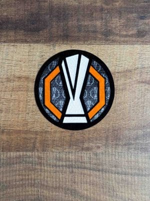 Patch officiel UEFA Europa League 2024-2026 – badge brodé noir, orange et blanc pour maillot de foot