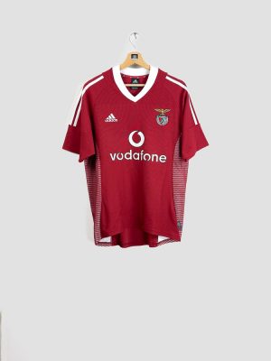 Maillot vintage Benfica 2002-2003 domicile Adidas rouge sponsor Vodafone