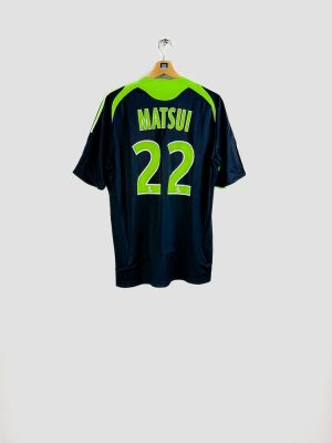Maillot domicile Saint-Étienne 2008/2009 flocage Matsui #22 vert et blanc – Photo du devant du maillot Adidas vintage ASSE saison 2008-09.