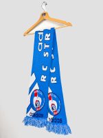 Écharpe ancienne RC Strasbourg 1996-97 supporter adidas, inscription RC STRASBOURG, chevrons blancs et écusson brodé, collector foot.